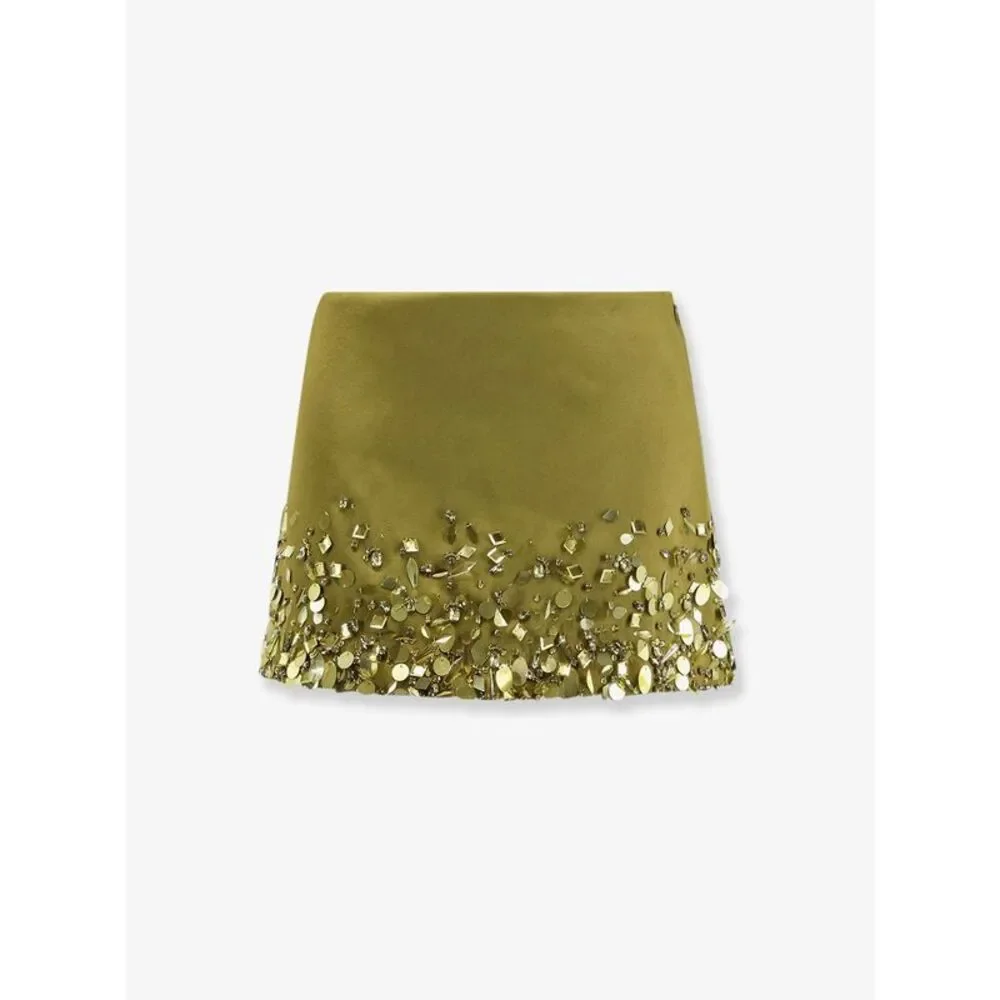 Retrofete Women Mini Skirt With Sequins And Rhinestones